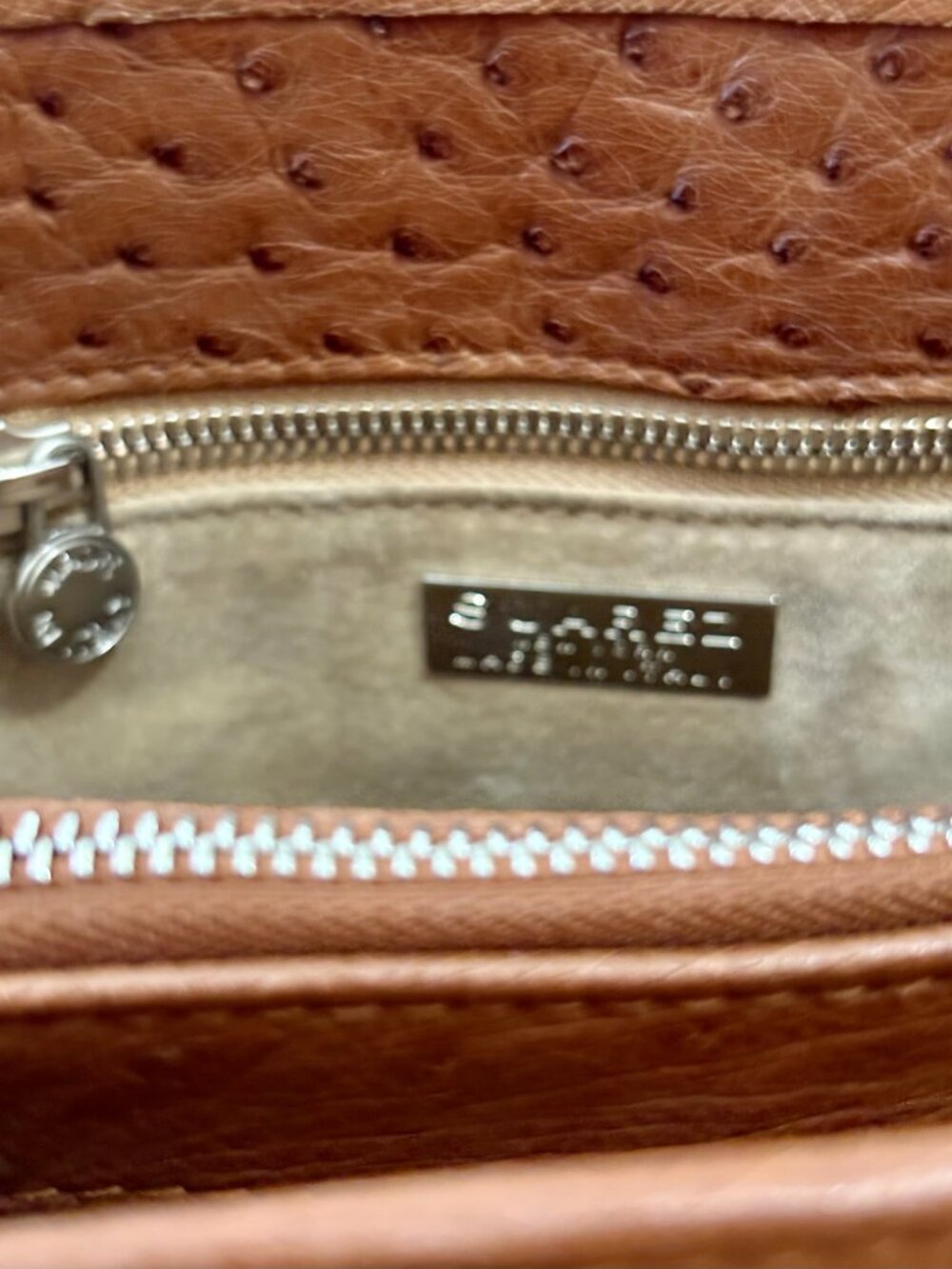 VTG Auth. SUAREZ Italy Genuine Ostrich Satchel Tote Bag... STUNNING! - Picture 6 of 7